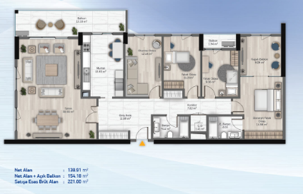 4 bedrooms 221.00 sqm - floor plan