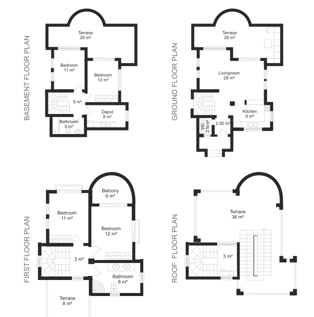 4 bed floor plan | 250sqm